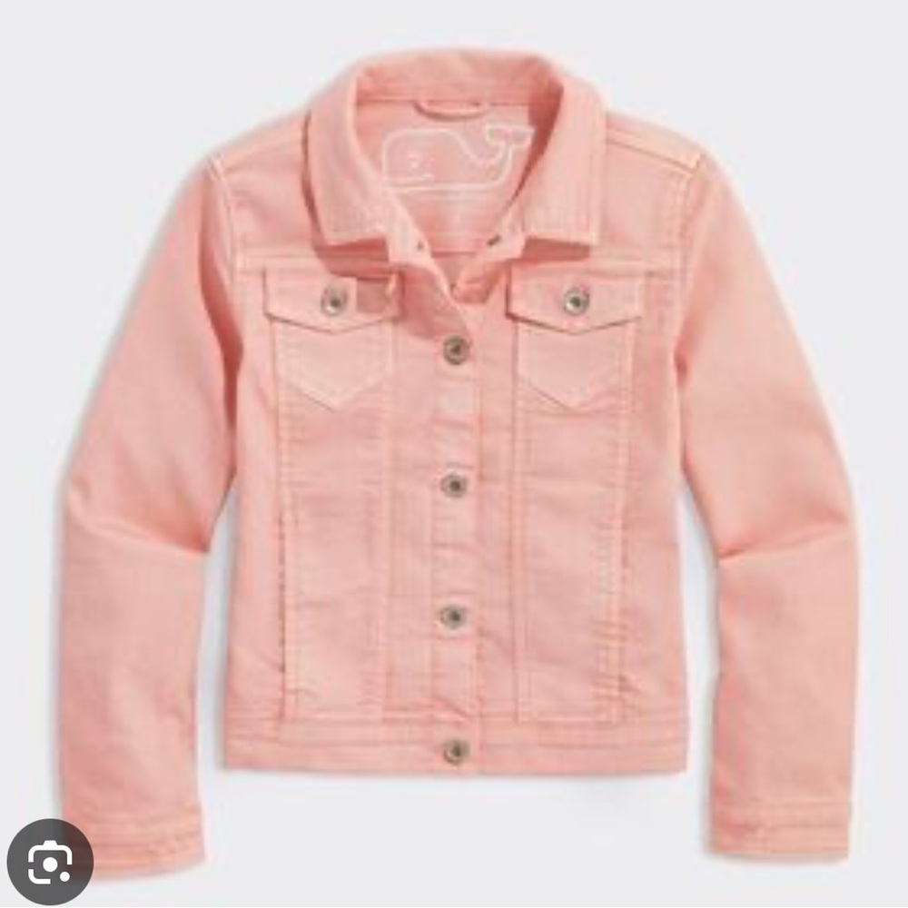 Vineyard Vines Kids Pink Denim Jacket size small 7/8